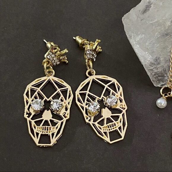 Halloween Skull and Pumpkin Fashion Earrings Bundle - Picture 2 of 4